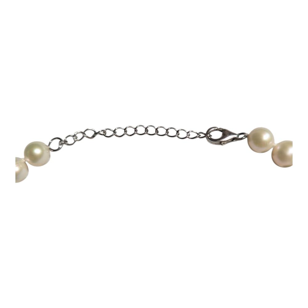 Ivory 16" Cultured Pearl Strand Necklace With Adjustable Sterling Silver Clasp - Picture 3 of 3